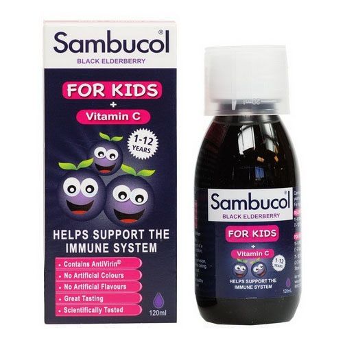 Siro Tăng Sức Đề Kháng Sambucol For Kids- Vitamin C 120ml Anh