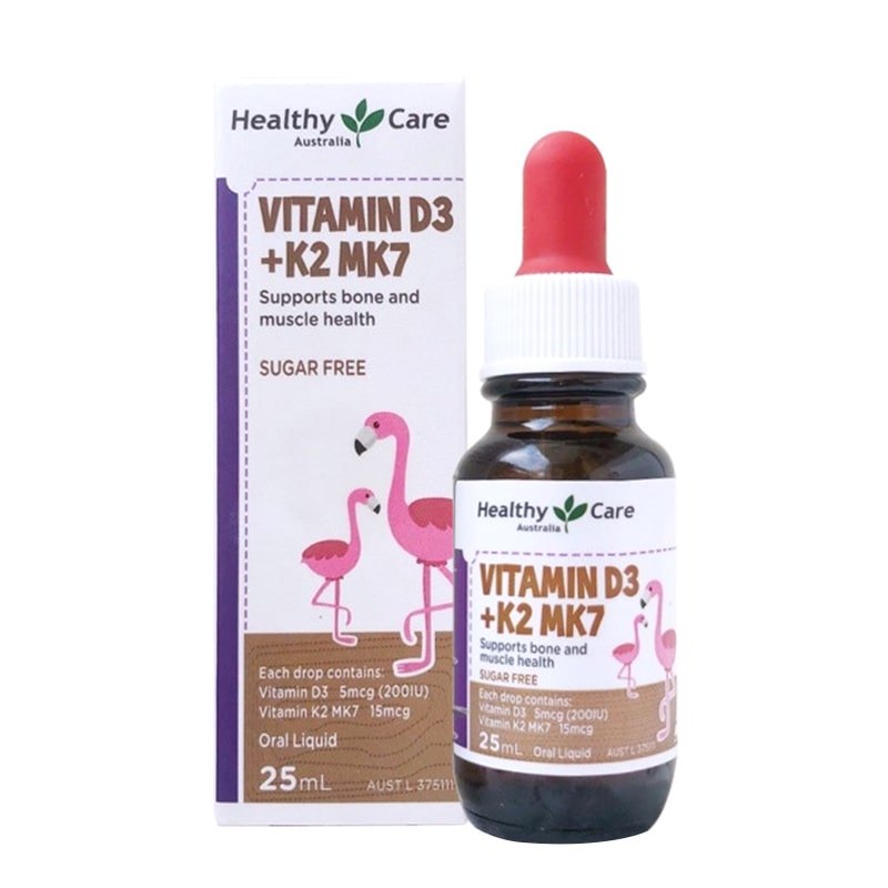 Vitamin D3 K2 MK7 Healthy Care Cho Trẻ Sơ Sinh 25ml