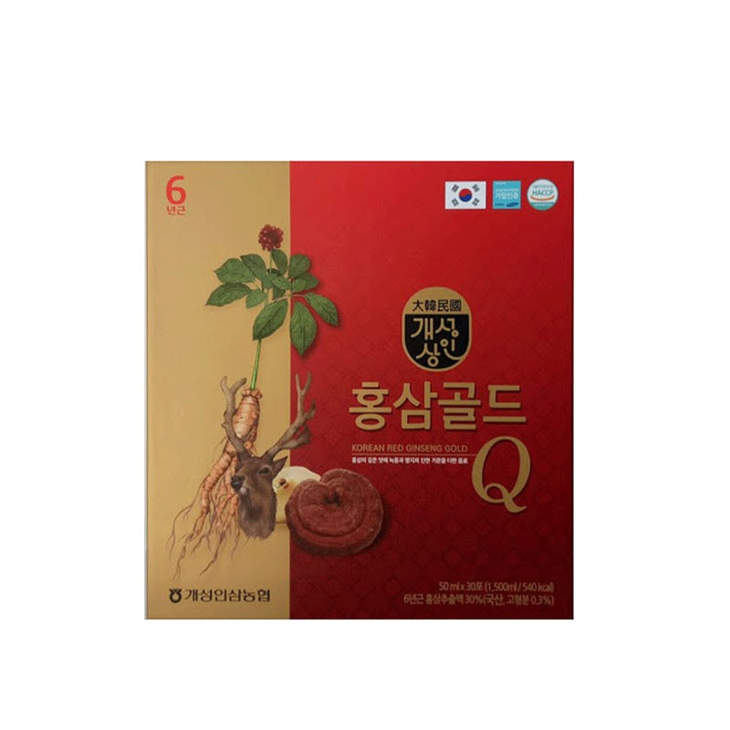 Nước Hồng Sâm Nhung Linh Chi Gold-Q Hàn Quốc Hộp 30 gói* 50ml