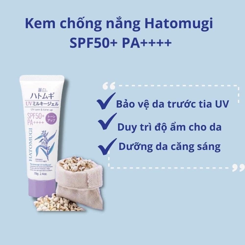 Kem Chống Nắng Hatomugi Tone Up Dưỡng ẨM 70g