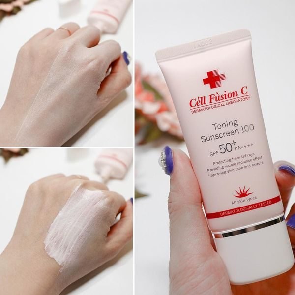 Kem chống nắng Cell Fusion C Toning 50ml Nang tone mọi loại da ( Hồng)