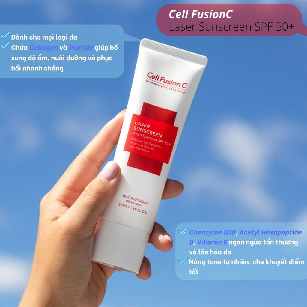 Kem Chống Nắng Cell Fusion C Laser 50ml,  Phù hợp da nhạy cảm (Trắng)