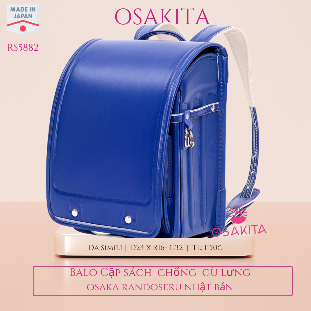 Balo Cặp sách Chống Gù Nhật Osaka Randoseru RS5882 - Xanh Blue