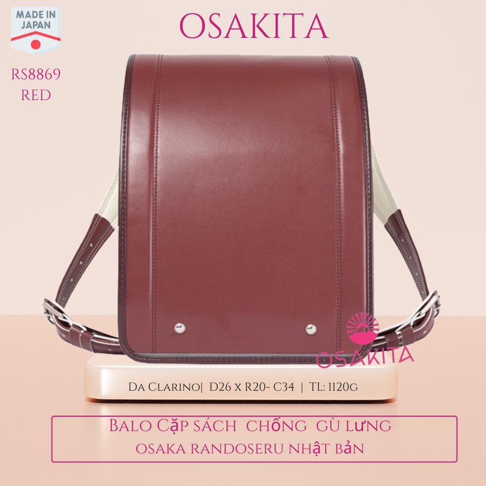 Balo Cặp sách Chống Gù Osaka Randoseru Nhật - RV8882 - Xanh