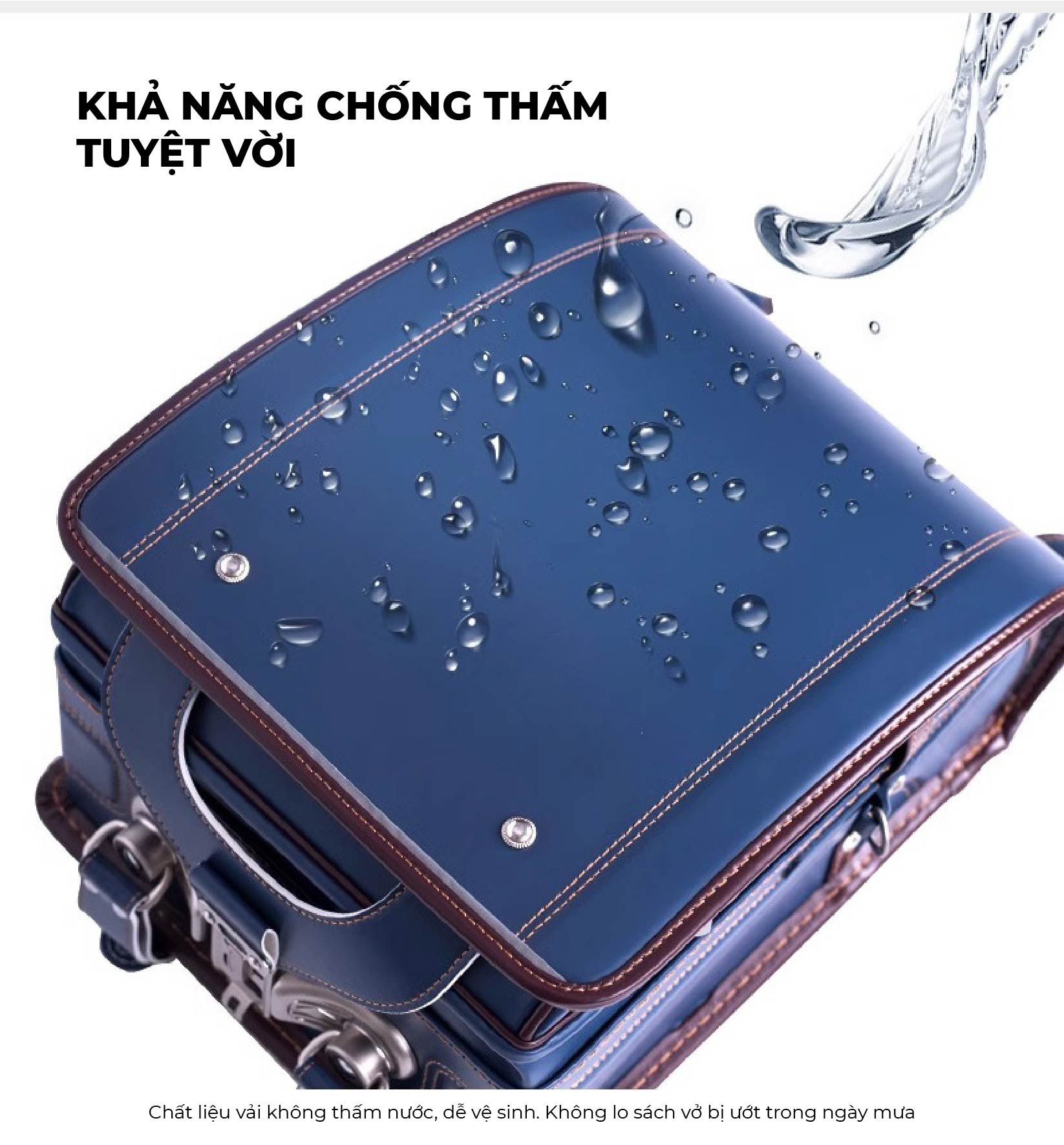 Balo Cặp sách Chống Gù Osaka Randoseru Nhật - RV8882 - Xanh