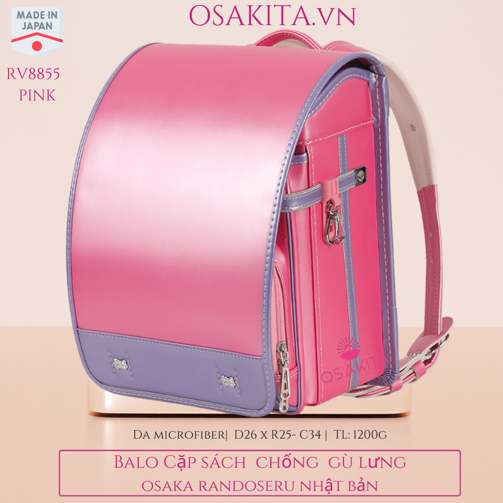 Balo Cặp sách Chống Gù Osaka Randoseru Nhật - RV8855 - Xanh