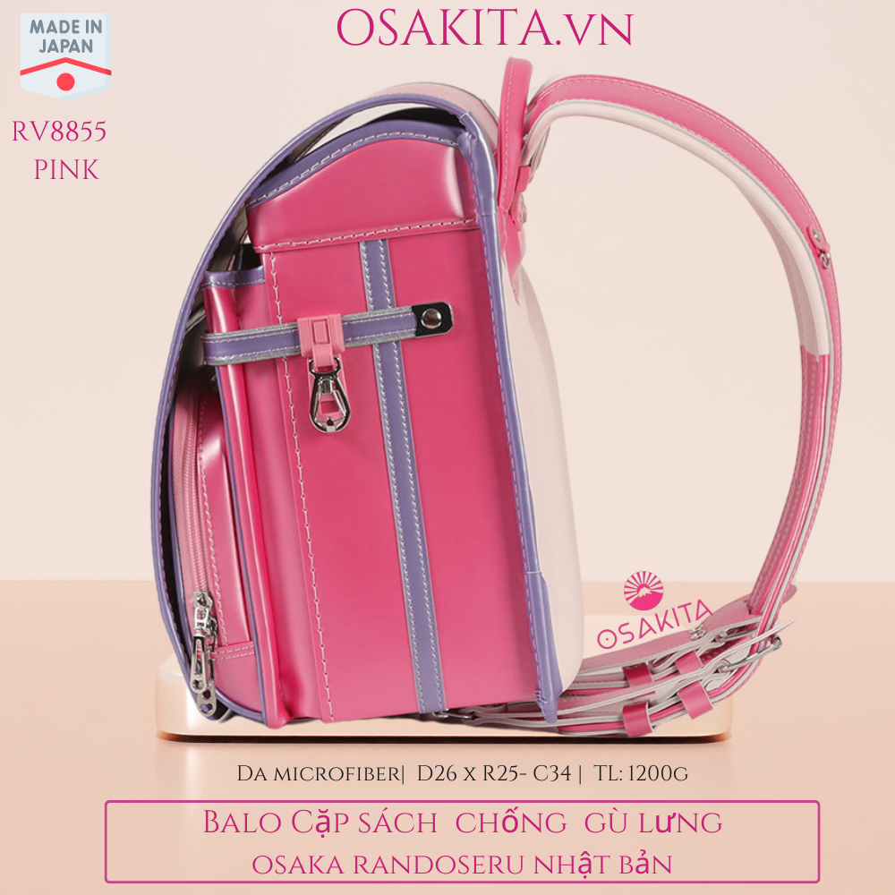 Balo Cặp sách Chống Gù Osaka Randoseru Nhật - RV8855 - Xanh