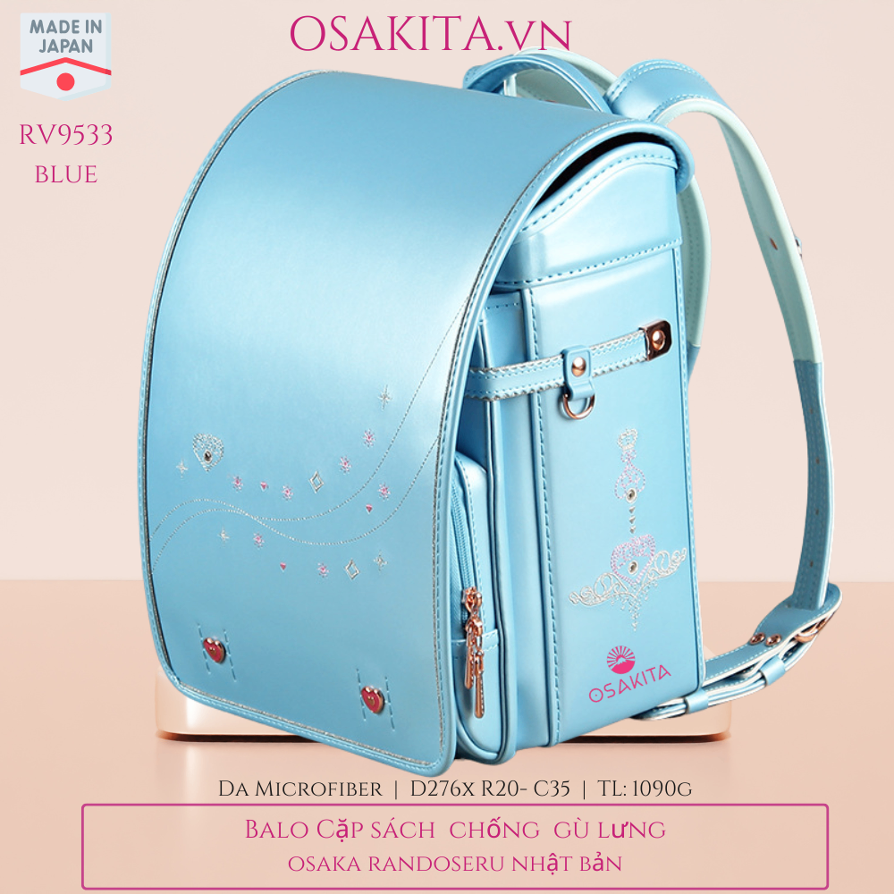Balo Cặp sách Chống Gù Osaka Randoseru Nhật RV9953 - Blue (od)