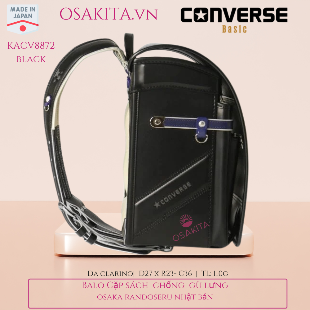 Balo Cặp Sách Chống Gù CONVERSE Randoseru Nhật - KACV8872 - Black