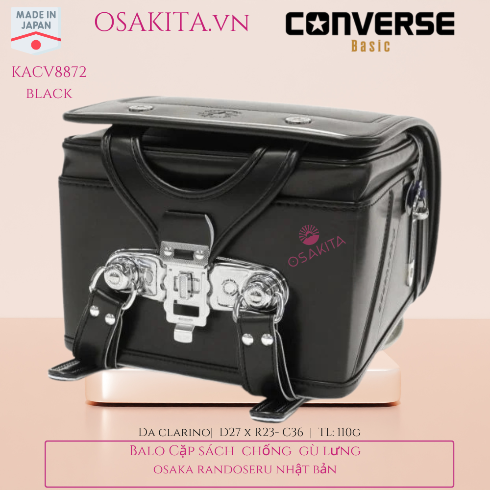 Balo Cặp Sách Chống Gù CONVERSE Randoseru Nhật - KACV8872 - Black
