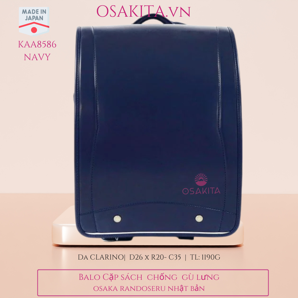 Balo Cặp sách Chống Gù OSAKITA Randoseru Nhật KAA8586 - Navy