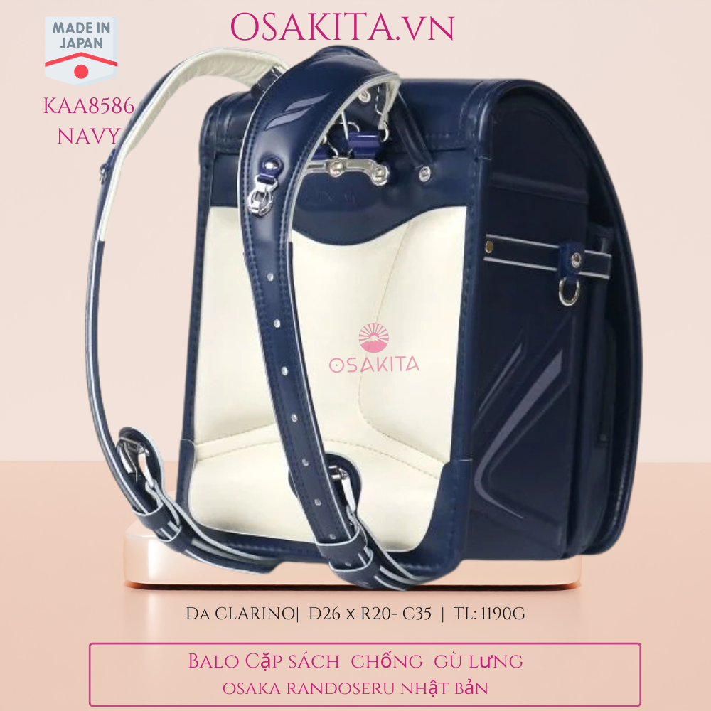 Balo Cặp sách Chống Gù OSAKITA Randoseru Nhật KAA8586 - Navy