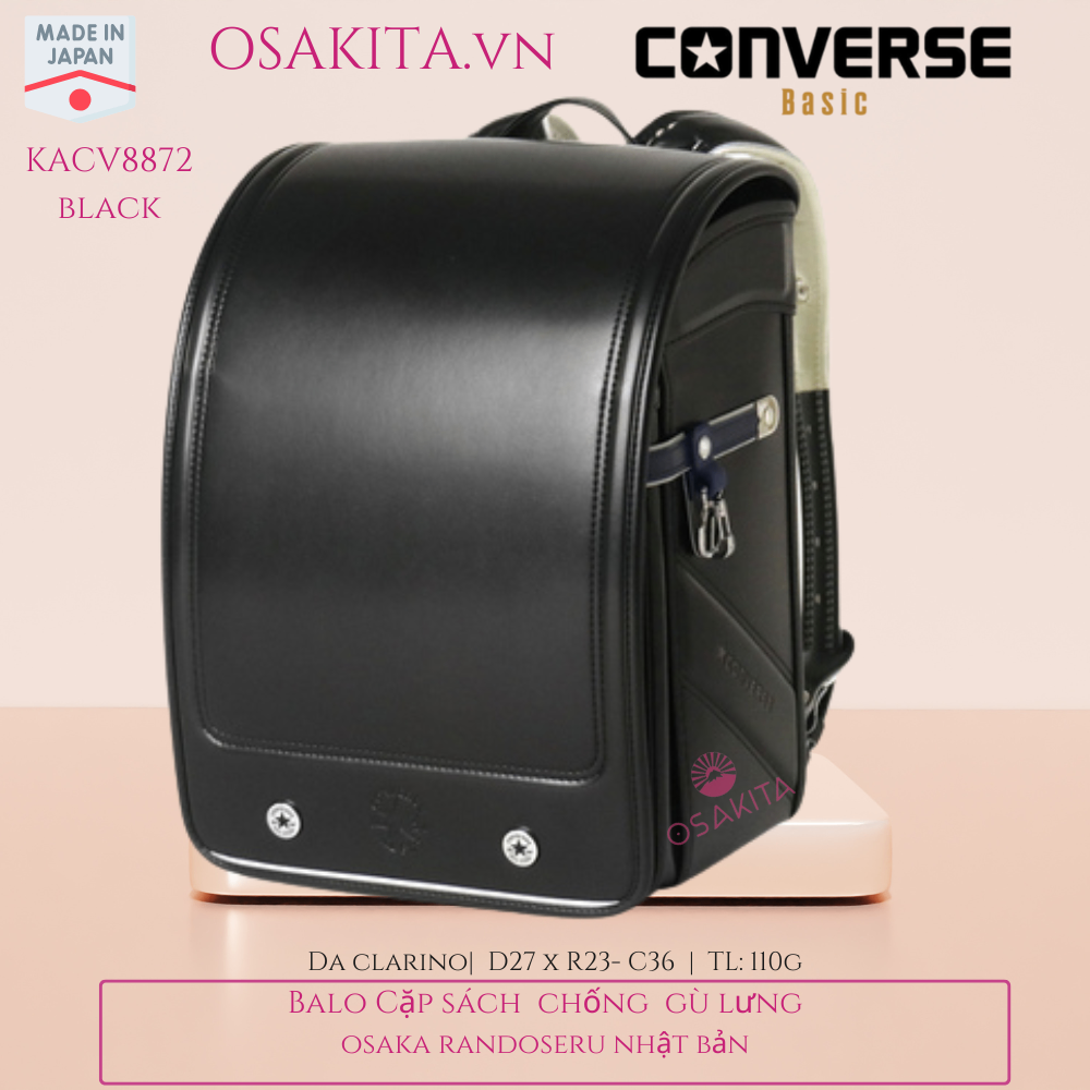 Balo Cặp Sách Chống Gù CONVERSE Randoseru Nhật - KACV8872 - Black