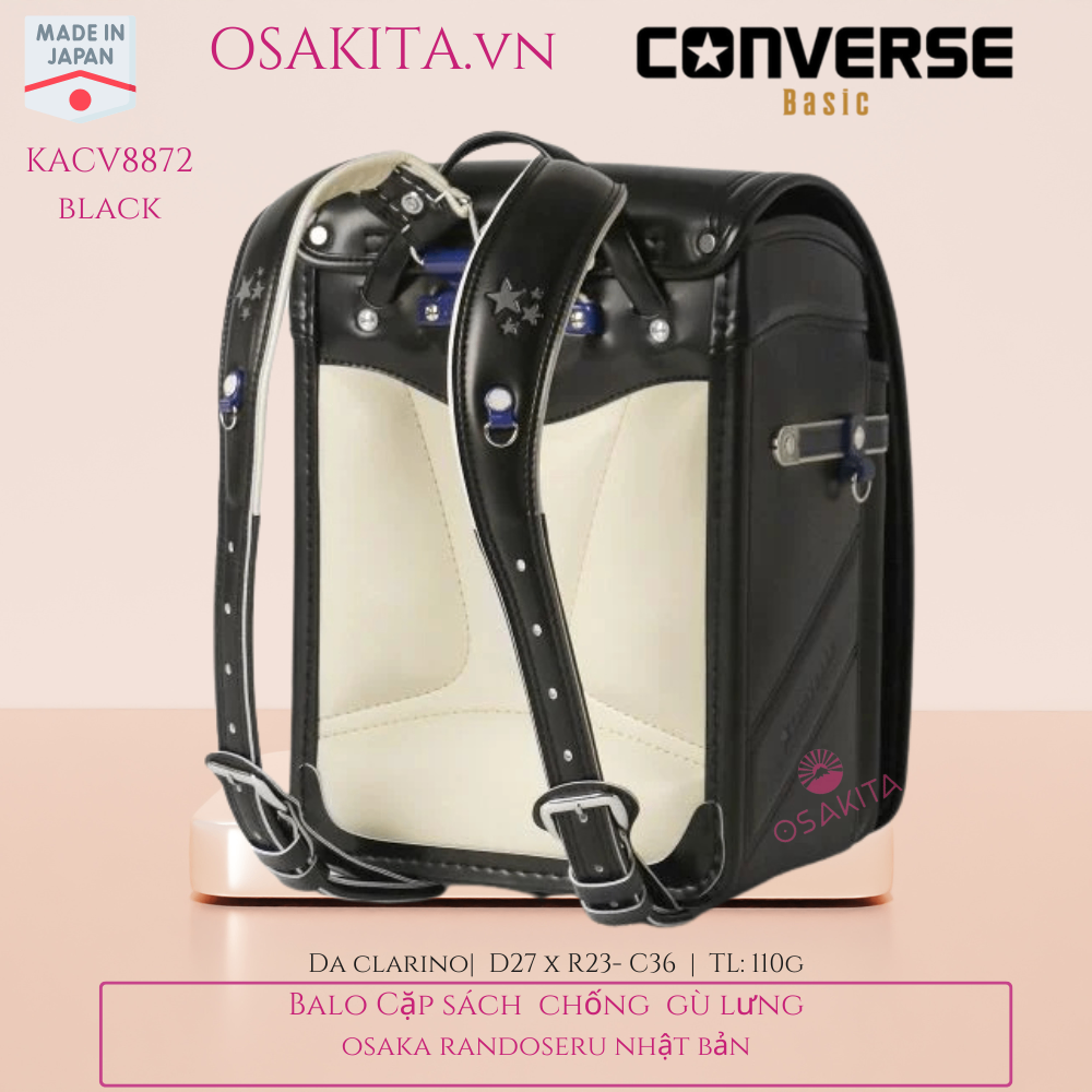 Balo Cặp Sách Chống Gù CONVERSE Randoseru Nhật - KACV8872 - Black