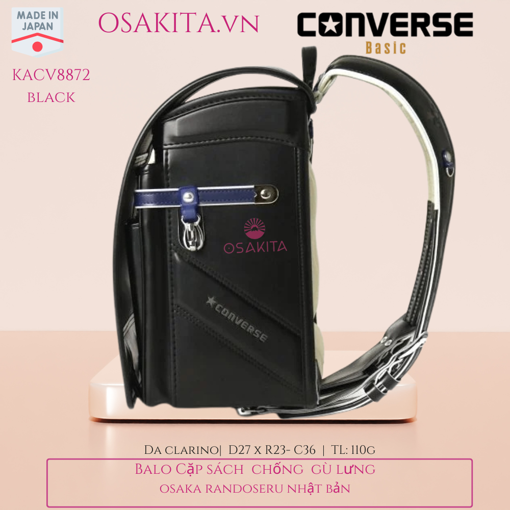 Balo Cặp Sách Chống Gù CONVERSE Randoseru Nhật - KACV8872 - Black