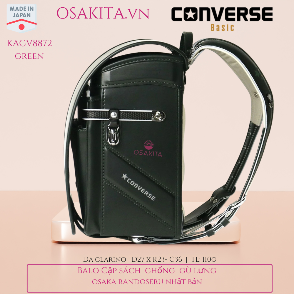 Balo Cặp Sách chống gù CONVERSE Randoseru Nhật - KACV8872 - Green