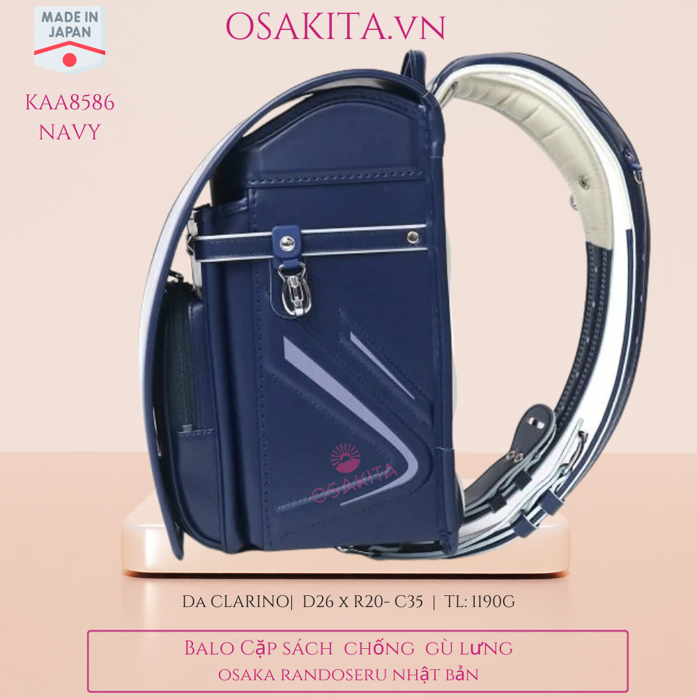 Balo Cặp sách Chống Gù OSAKITA Randoseru Nhật KAA8586 - Navy