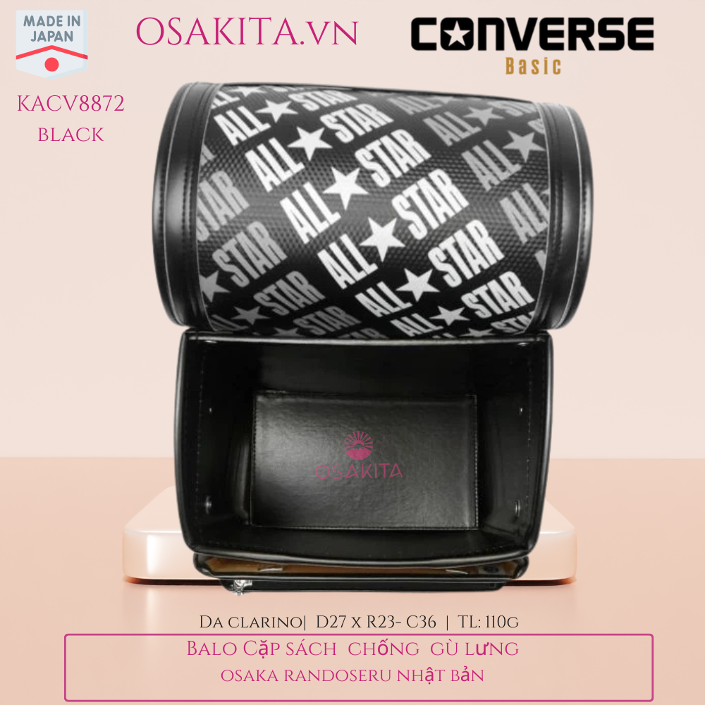 Balo Cặp Sách Chống Gù CONVERSE Randoseru Nhật - KACV8872 - Black