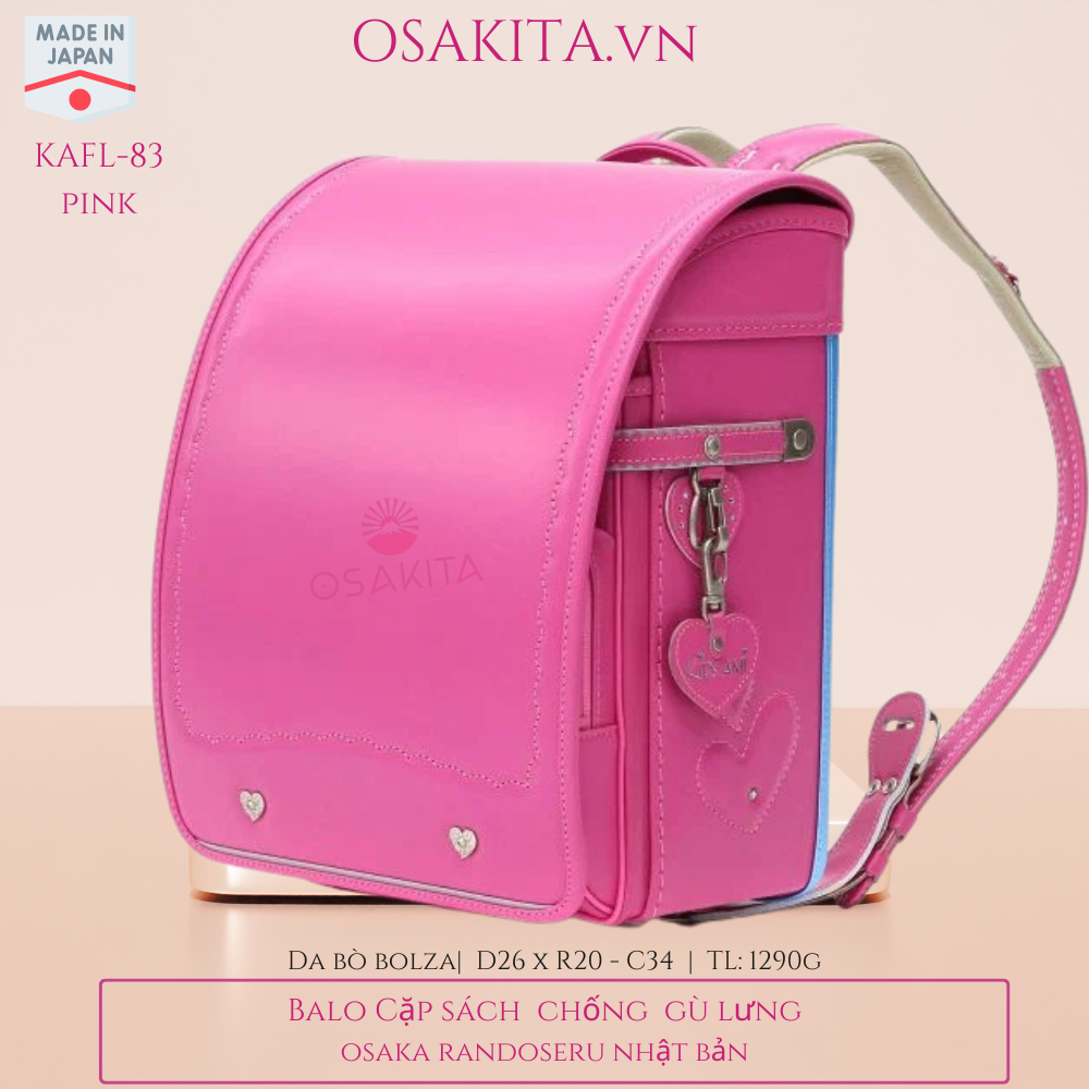Balo Cặp sách Chống Gù OSAKITA Randoseru Nhật KAFL83 - Pink