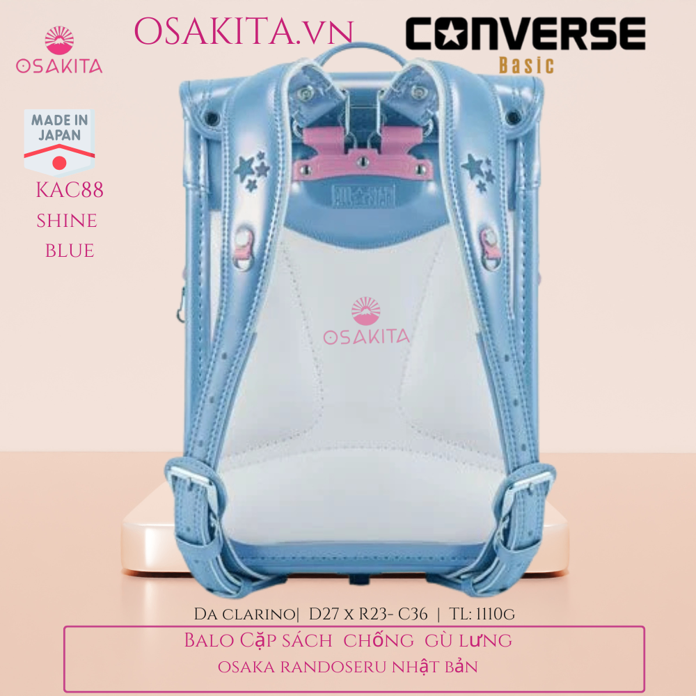 Balo Cặp Sách chống gù CONVERSE Randoseru Nhật KAC887 - Xanh Blue