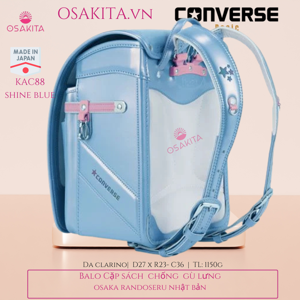 Balo Cặp Sách chống gù CONVERSE Randoseru Nhật KAC887 - Xanh Blue