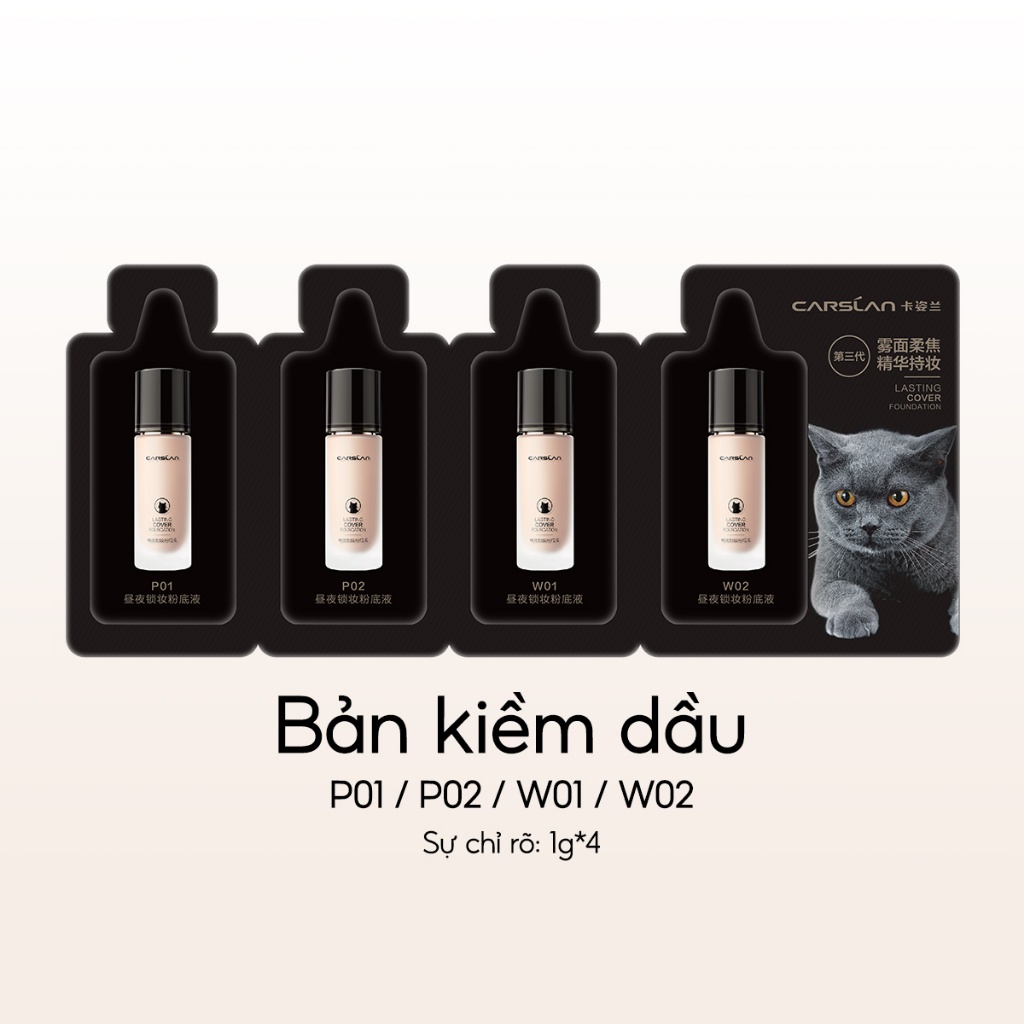 Sample Kem Nền Carslan Bản Kiềm Dầu 4 x 1g
