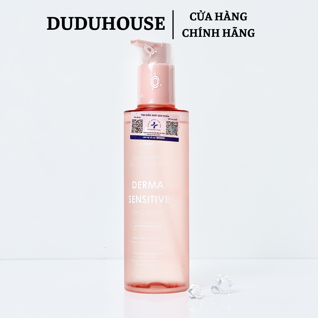 Gel Rửa Mặt Actidem Derma Sensitive Gel Cleanser Fullsize 200ml