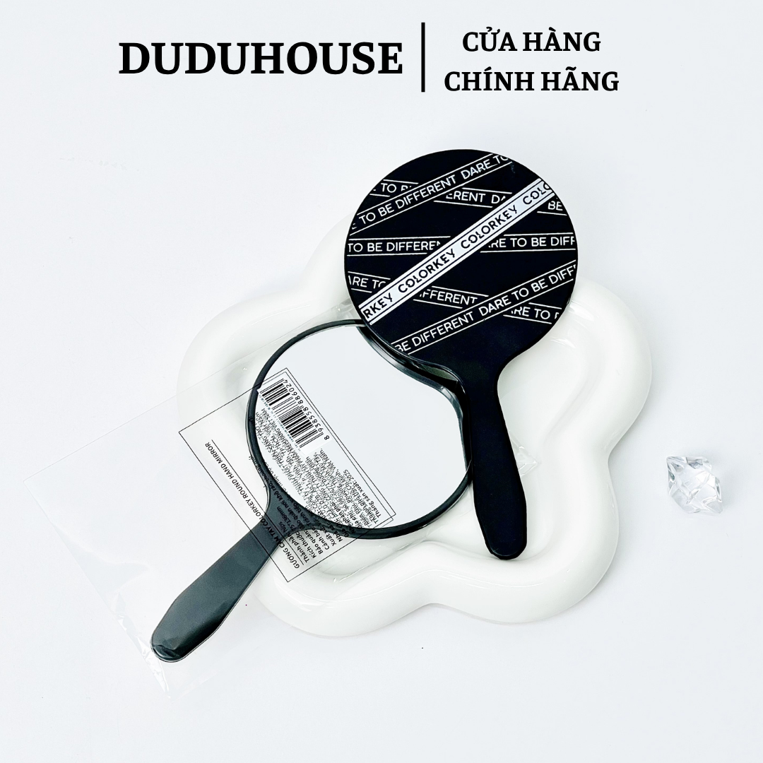 Gương Cầm Tay Colorkey Tròn Đen