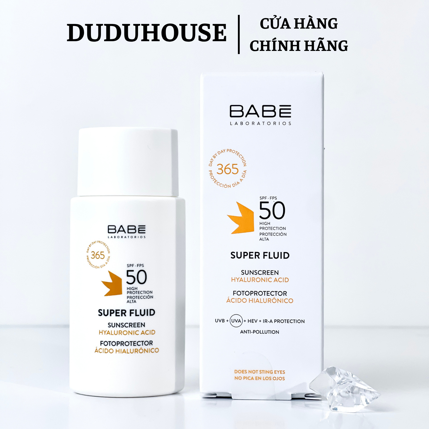 Kem Chống Nắng Babe Hyaluronic Acid Da Khô Fullsize 50ml