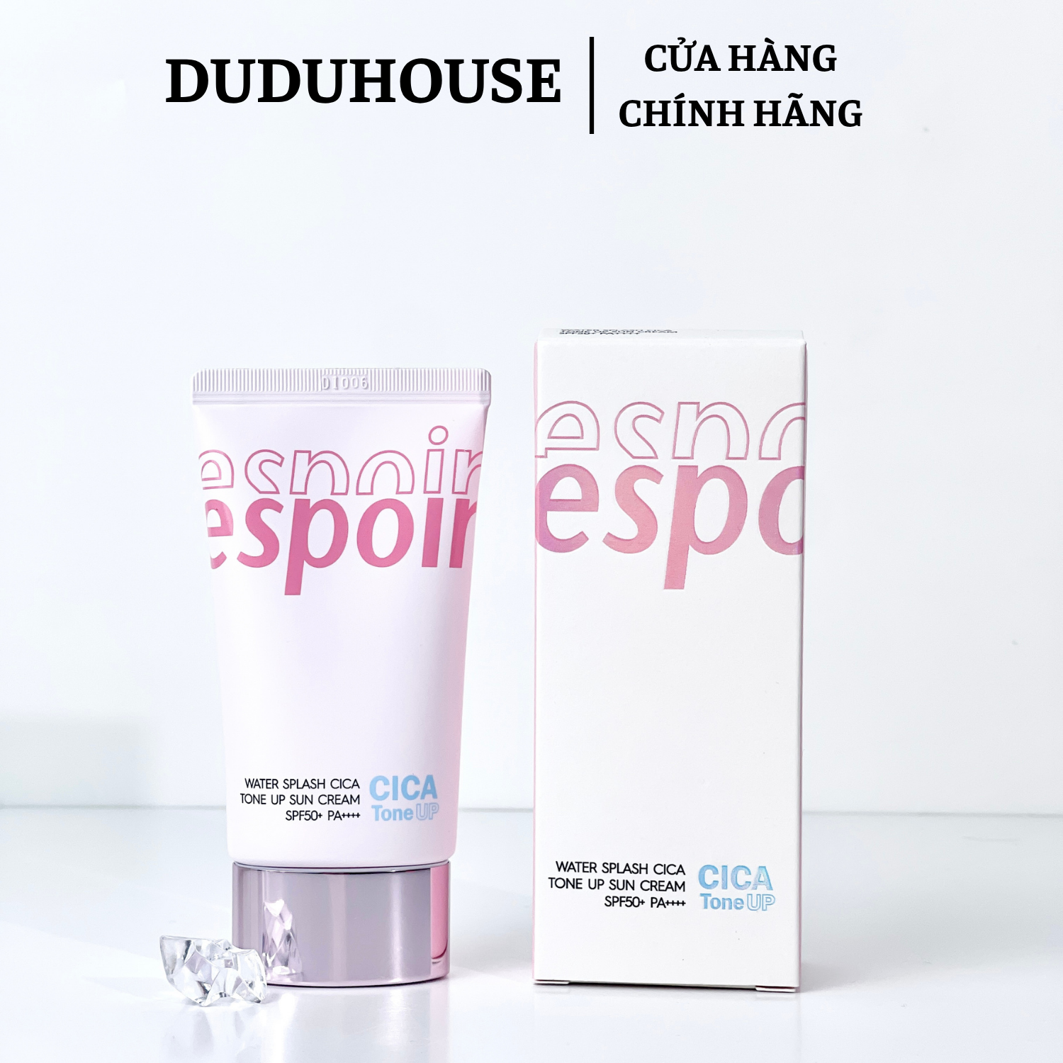 Kem Chống Nắng Espoir Hồng Water Splash Cica Fullsize 60ml