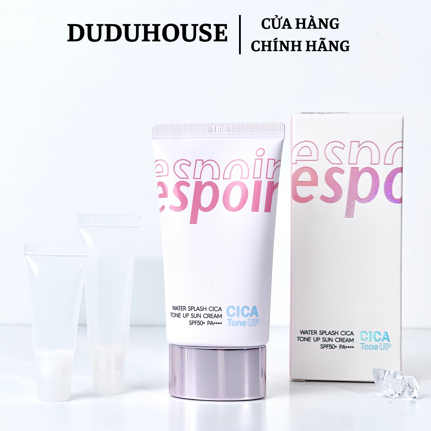 Kem Chống Nắng Espoir Hồng Water Splash Cica Mẫu Thử 10ml