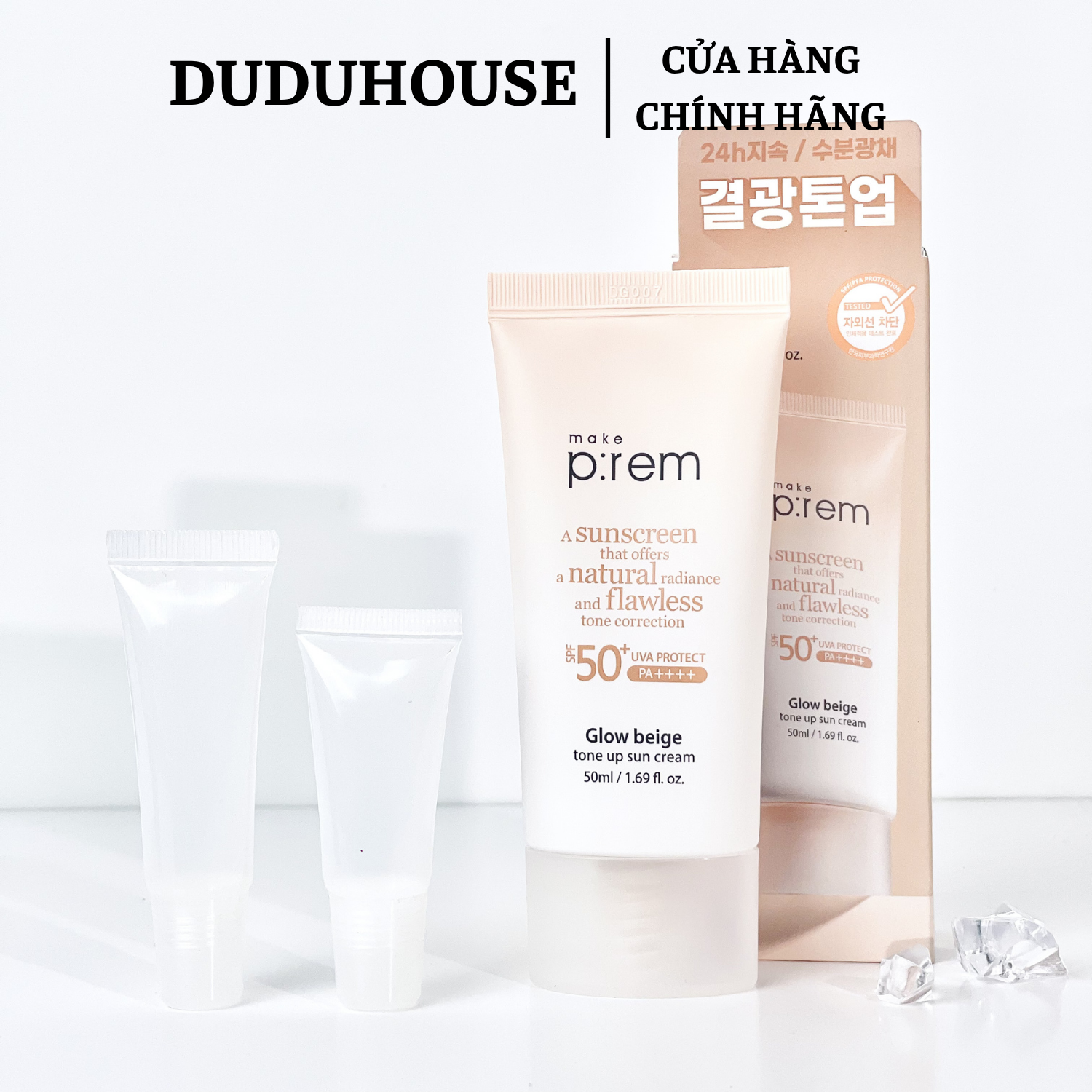 Kem Chống Nắng Make P:rem Cam Glow Beige Tone Up Mẫu Thử 10ml