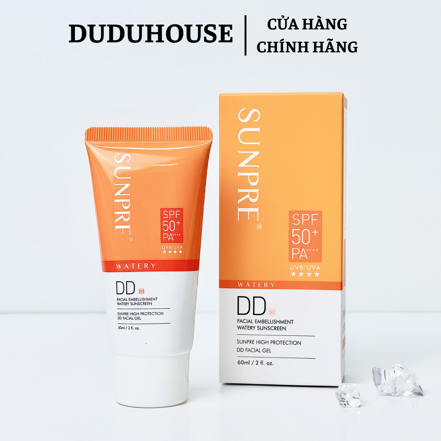 Kem Chống Nắng Mona Frema Sunpre DD X-Basic Lotion SPF 35 Cam Fullsize 60ml