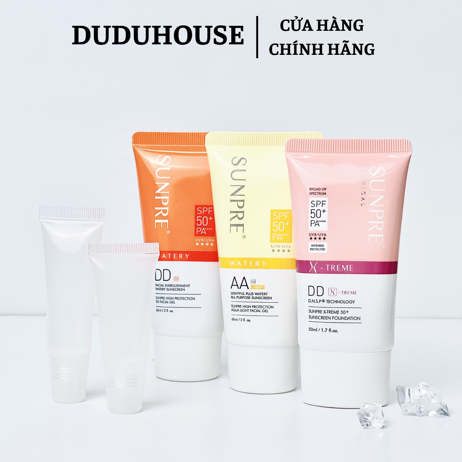 Kem Chống Nắng Mona Frema Sunpre DD Xtreme SPF 50+ Hồng Mẫu Thử 10ml