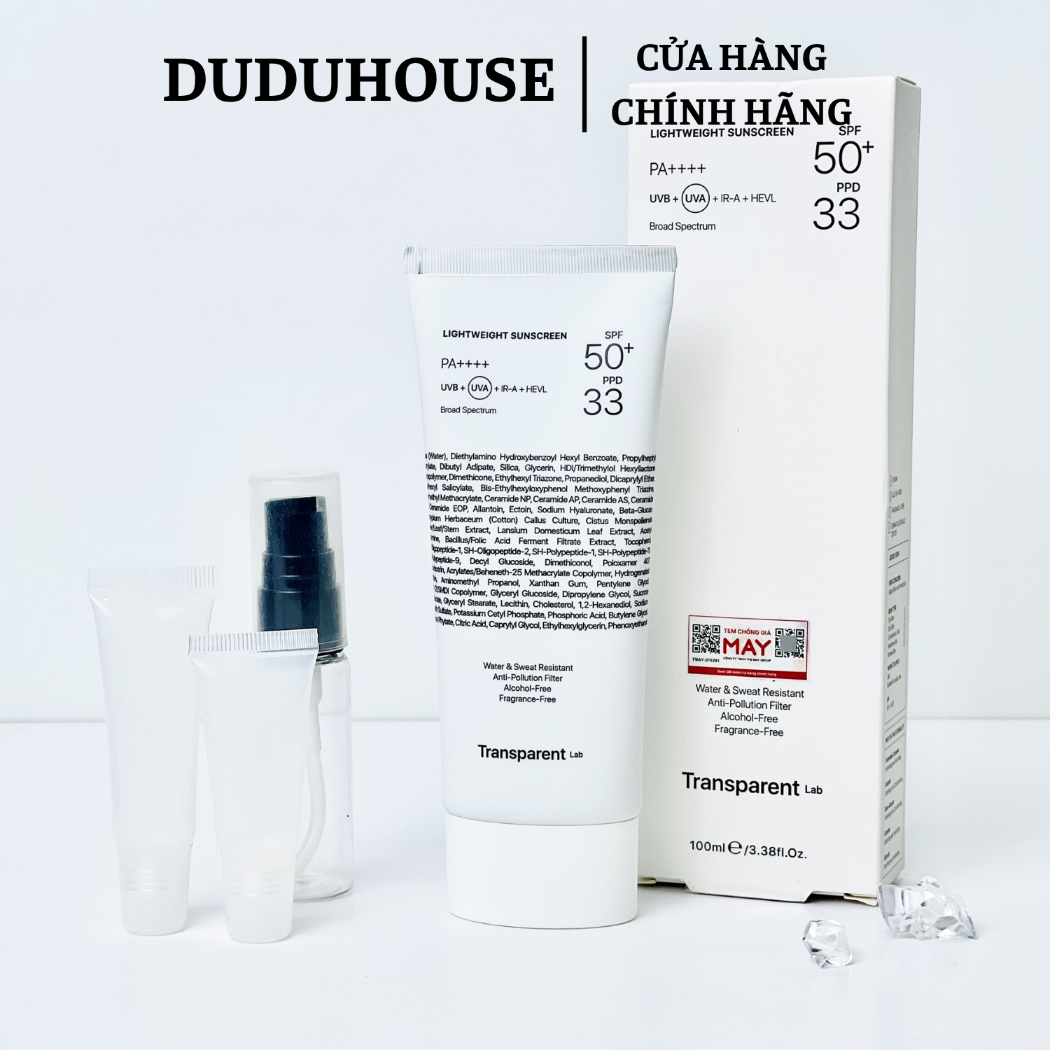 Kem Chống Nắng Transparent Lab Lightweight Sunscreen Mẫu Thử 10ml