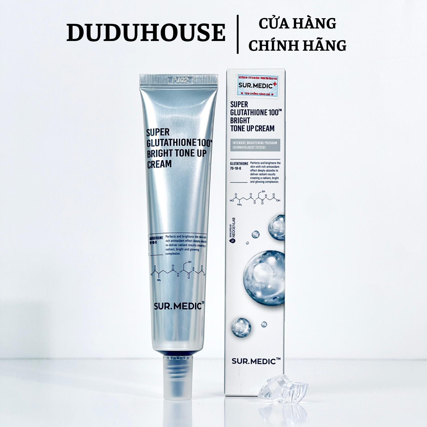 Kem Dưỡng Trắng Sur.Medic Tone up Super Glutathione 100 Tuýp Fullsize 40ml