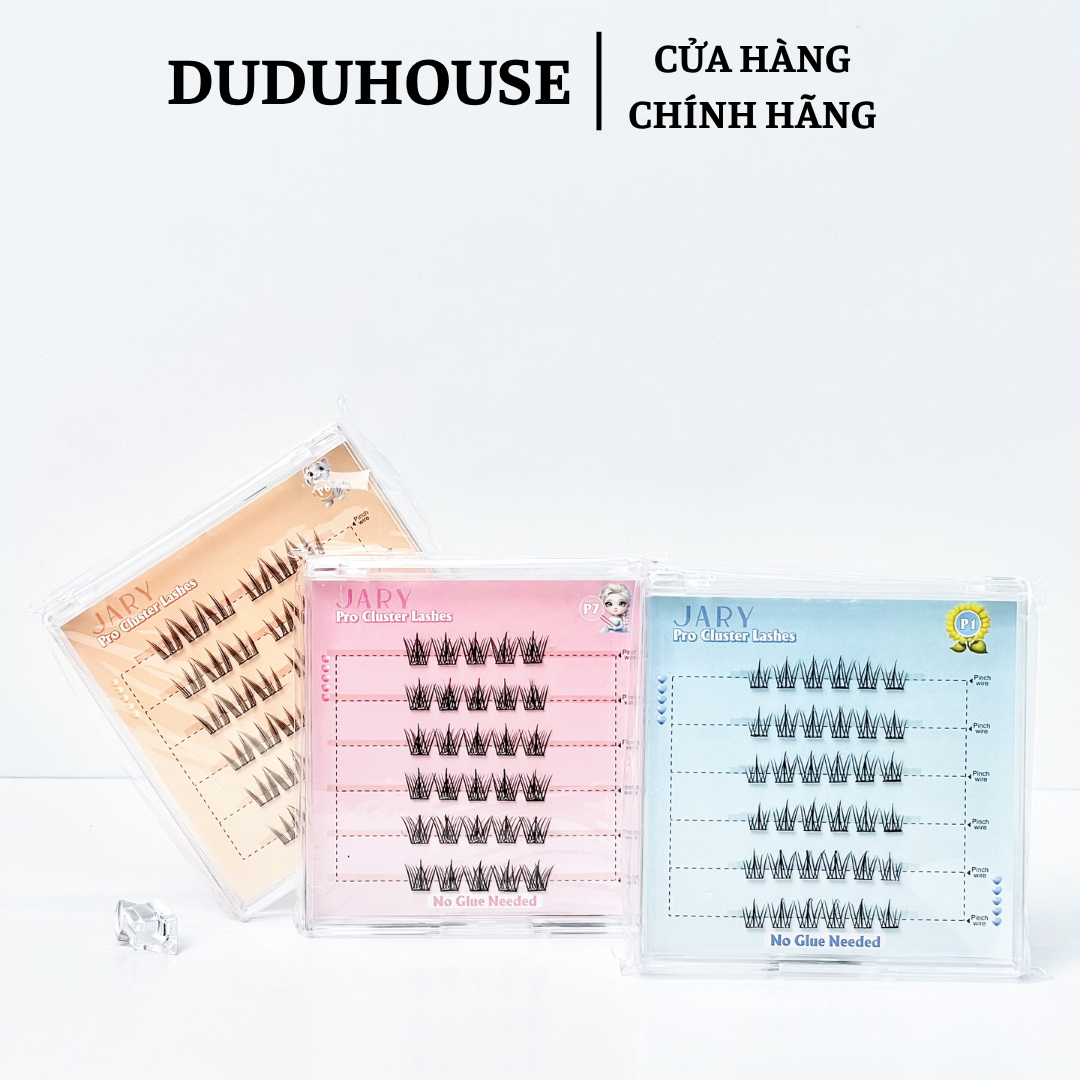 Lông Mi Cụm Có Sẵn Keo Jary Pro Cluster Lashes Hộp Nhựa 6 Hàng Không Vỏ - P6 Vuốt Mèo