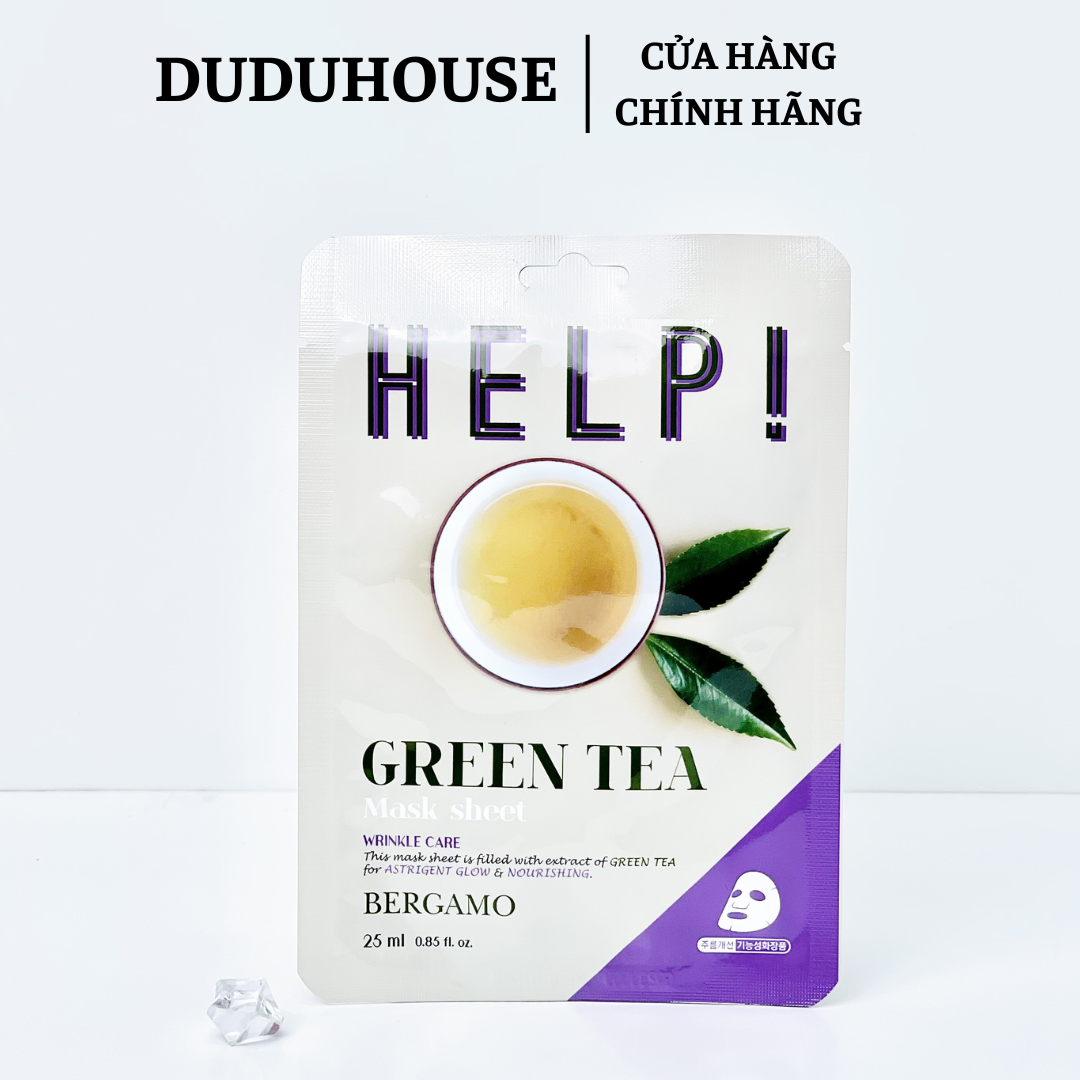 Mặt Nạ Giấy Bergamo Help Mask Pack Green Tea