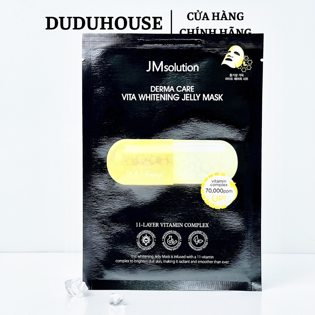 Mặt Nạ Giấy JM Solution Derma Care Vita Whitening Jelly Mask - Vàng