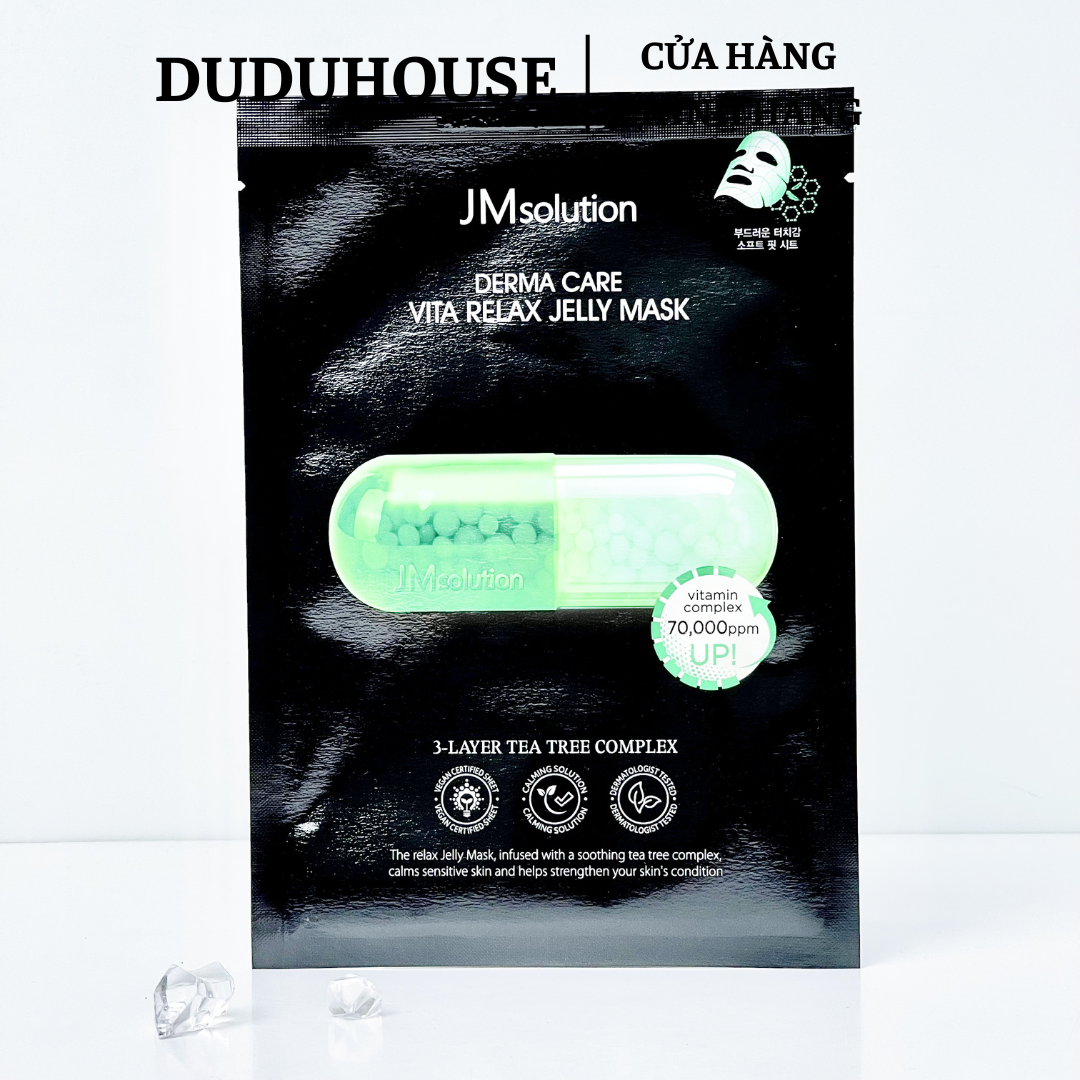 Mặt Nạ Giấy JM Solution Derma Care Vita Whitening Jelly Mask - Xanh Lá
