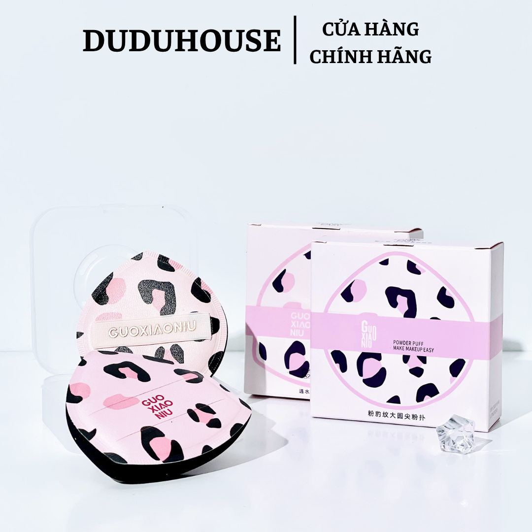 Mút Tán Nền Guoxiaoniu Tam Giác Đen Leopard Chubby Puff