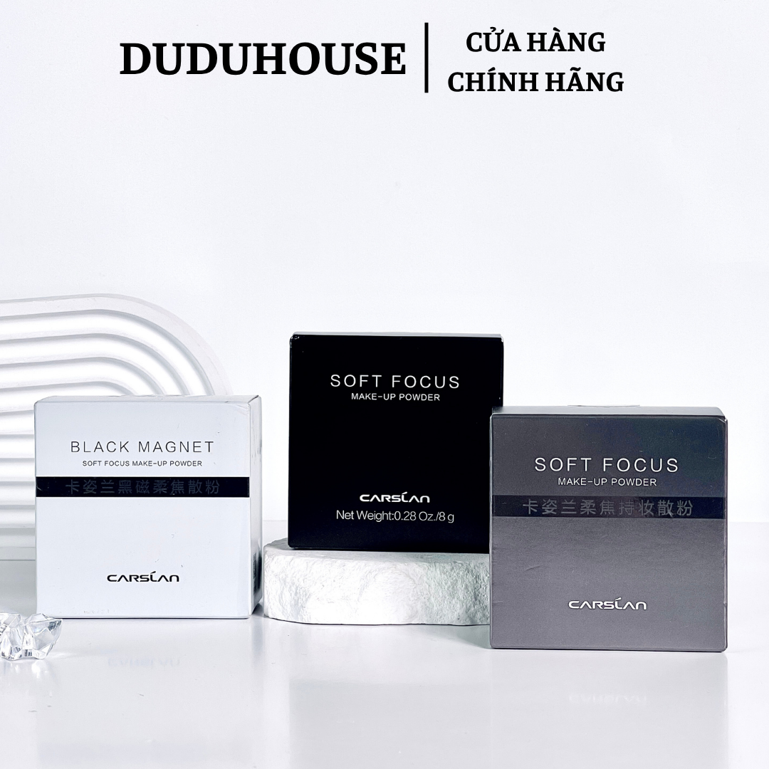 Phấn Phủ Bột Kiềm Dầu Carslan Black Magnet Soft Focus Make-Up Powder Fullsize 8g - Tím Nắp Bạc