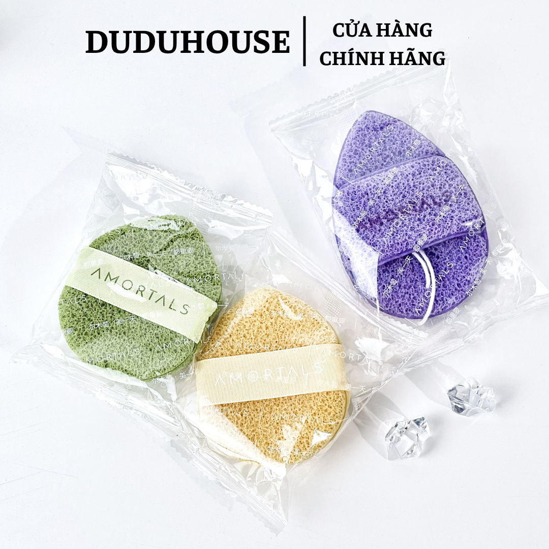 Set 3 Miếng Rửa Mặt Amortals Xanh Vàng Đỏ