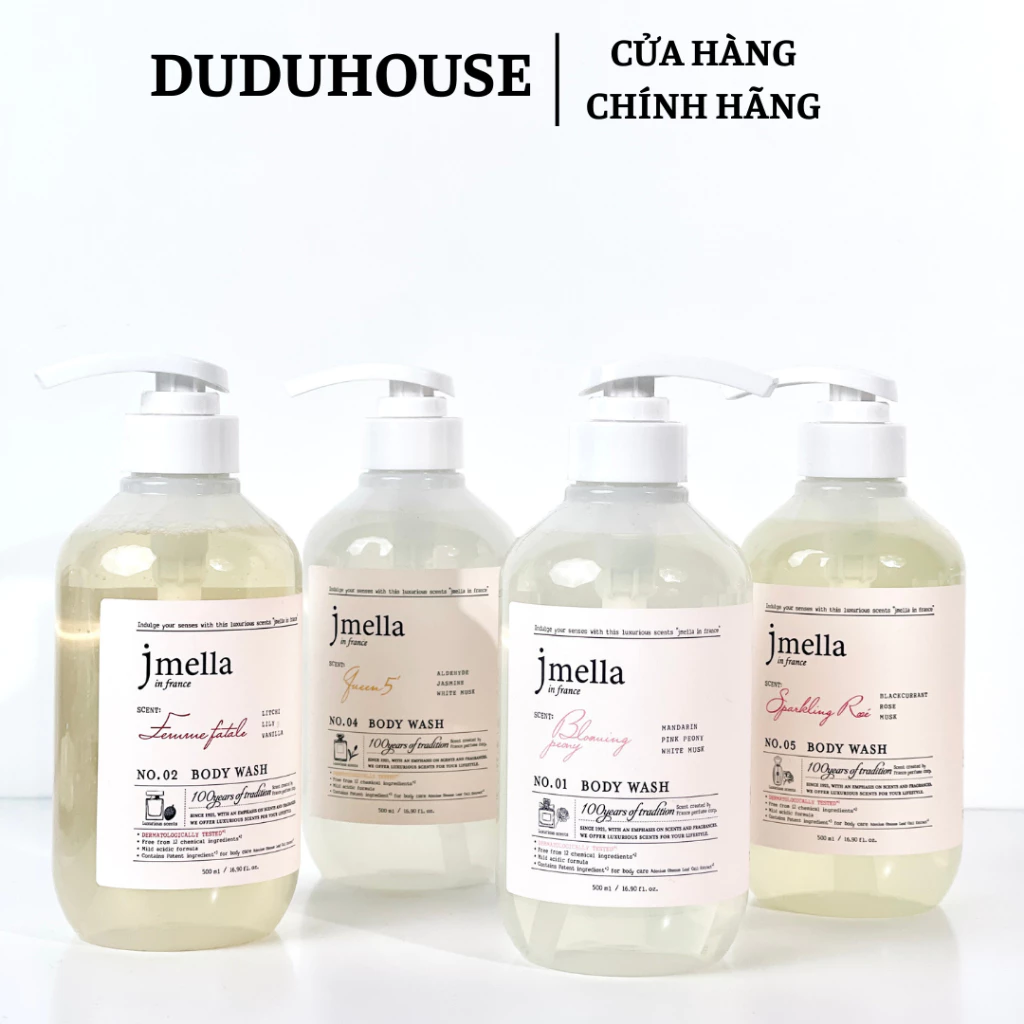 Set Quà Sữa Tắm Jmella 500ml No 05 Kèm Bông Tắm