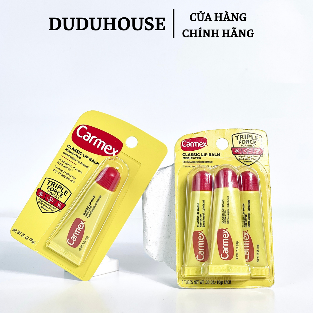Set Son Dưỡng Môi Carmex 3 Tuýp Có Mùi
