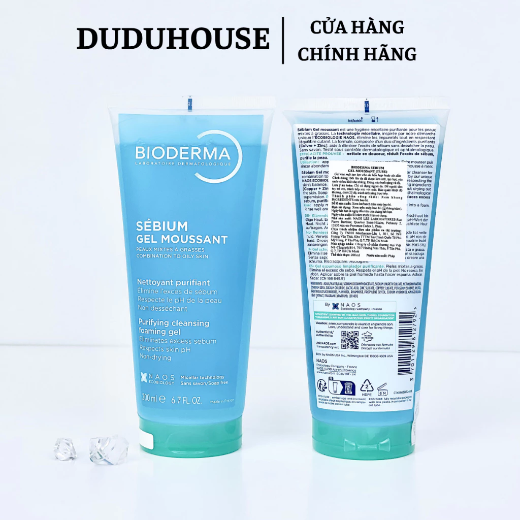 Sữa Rửa Mặt Bioderma Xanh Tuýp Hàng Công Ty Fullsize 200ml