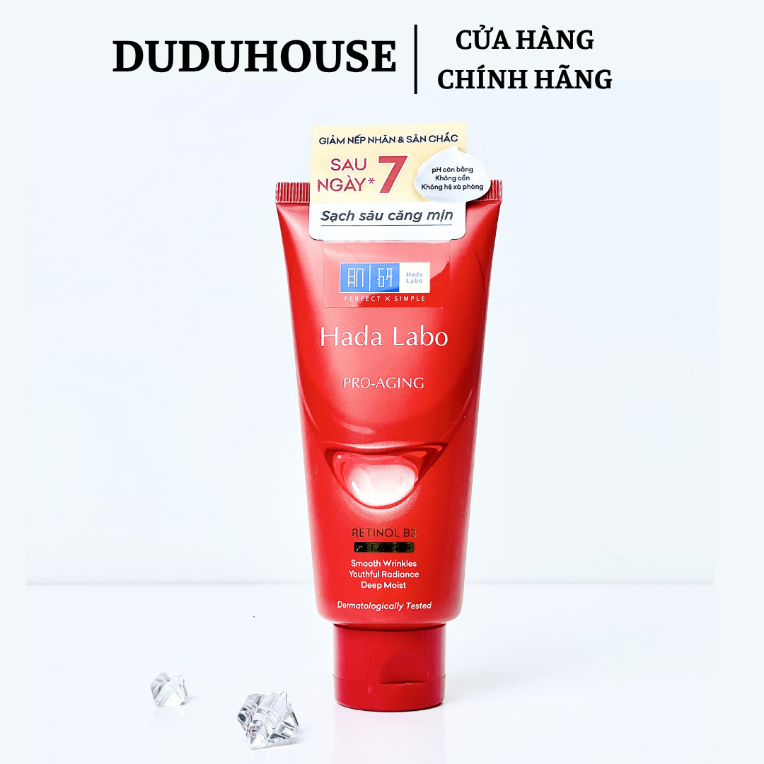 Sữa Rửa Mặt Hada Labo Cleanser 80g - Đỏ Pro Anti Aging