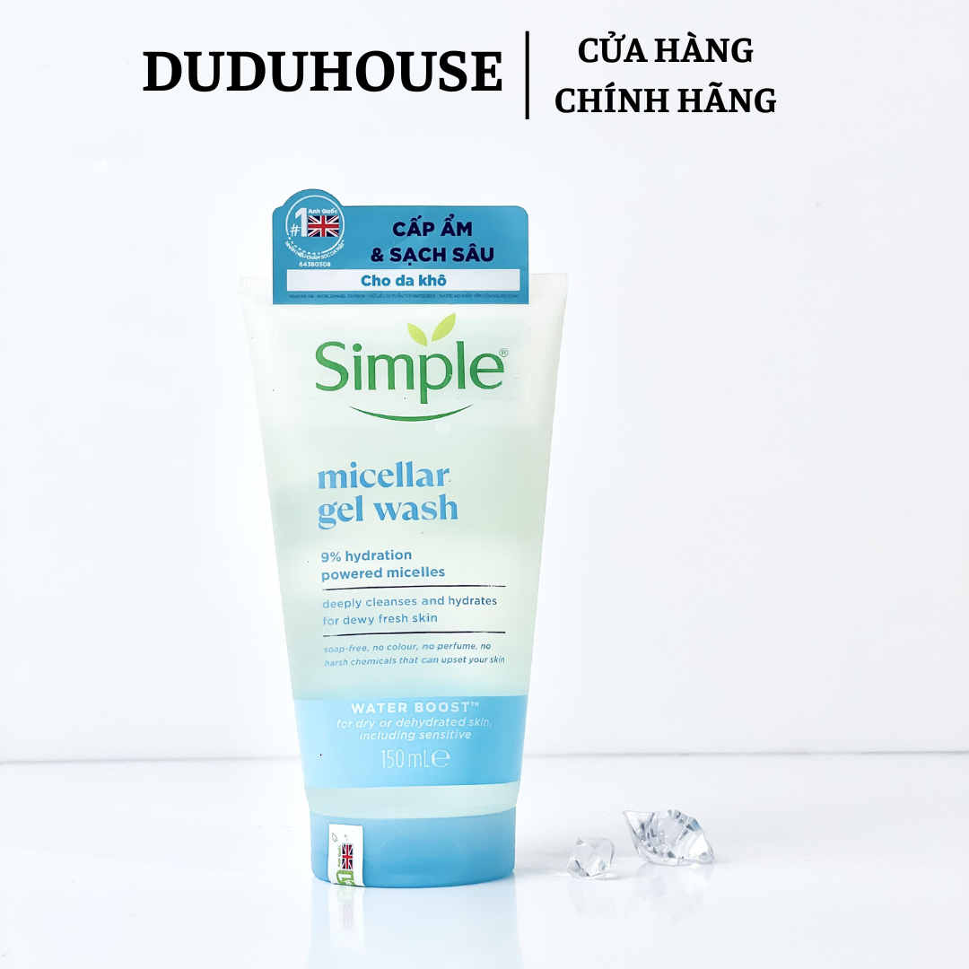 Sữa Rửa Mặt Simple Xanh Dương Da Khô Mới Fullsize 150ml