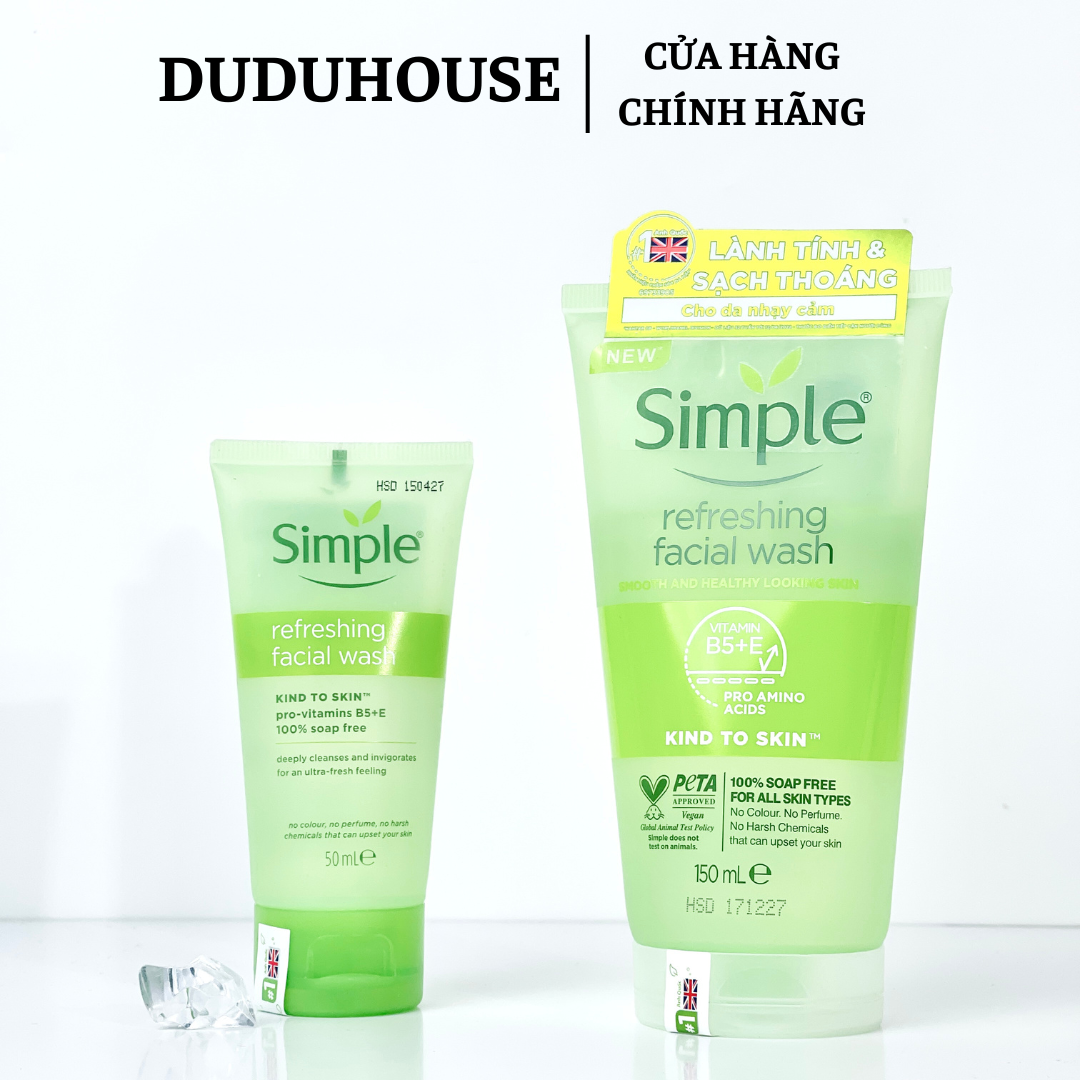 Sữa Rửa Mặt Simple Xanh Lá Mẫu Thử 50ml