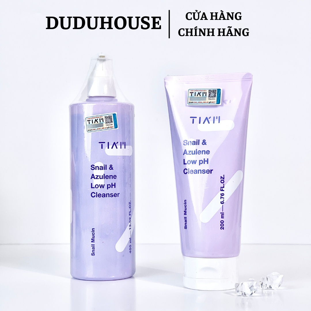 Sữa Rửa Mặt Tia'm Snail & Azulene Tím Fullsize 400ml